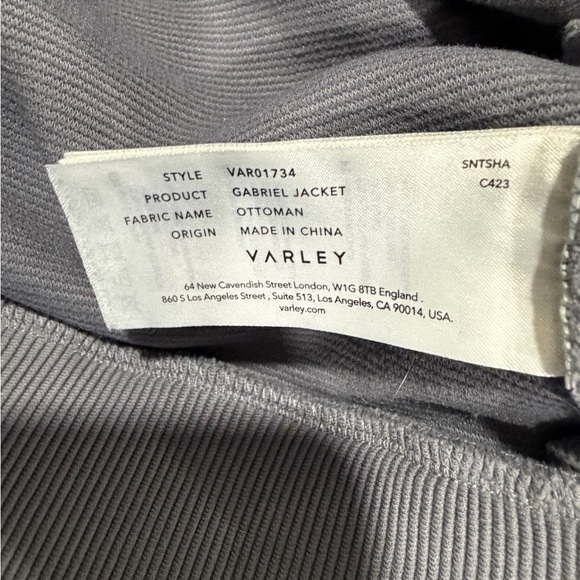Varley Ribbed Gray Zip-Up Jacket - Picture 7 of 7